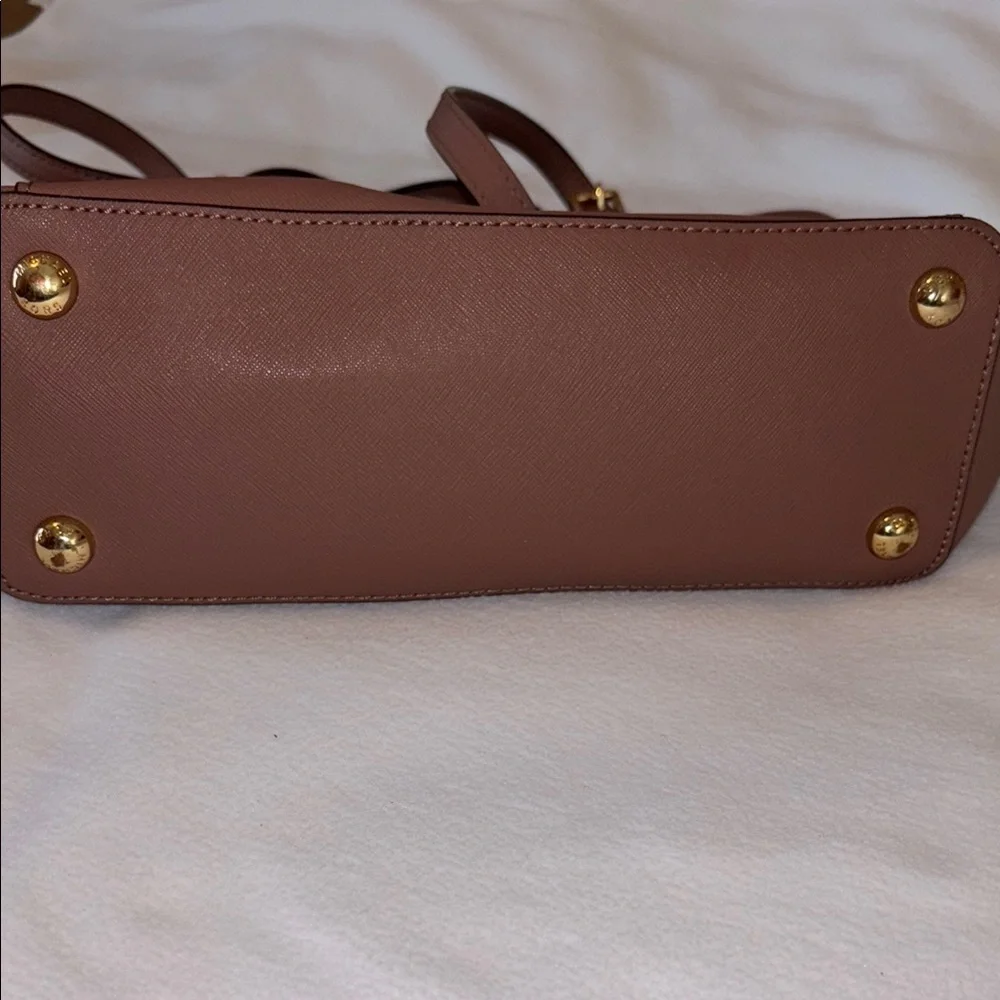 Michael Kors Mauve Saffiano Leather Zip Top Tote EUC MSRP $375 - Picture 6 of 6